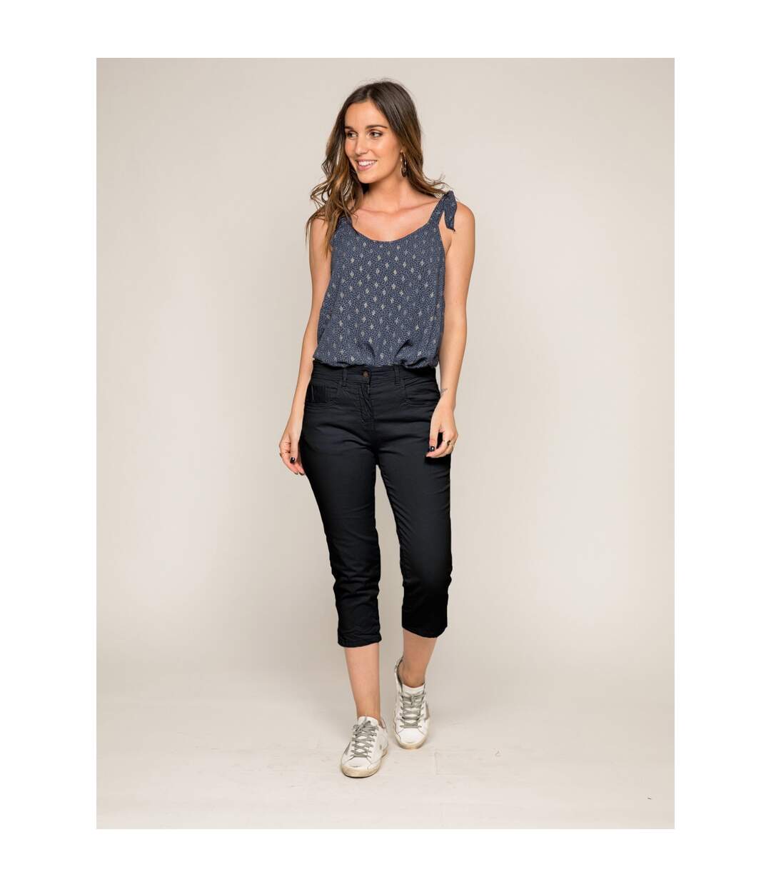 Pantacourt slim en coton stretch XETRA-2