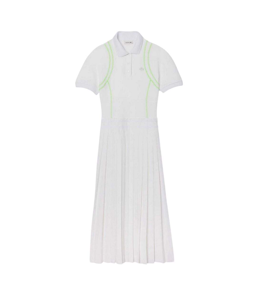 Womens/ladies Neon Tape Polo Shirt Dress White Lacoste-1