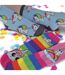 3 Pack Ladies Striped Colourful Novelty Rainbow Unicorn Socks-3