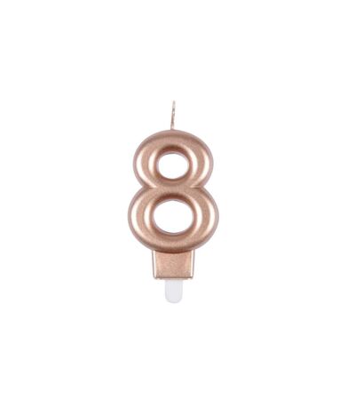 Bougie d'Anniversaire Chiffre 8 7cm Rose Gold