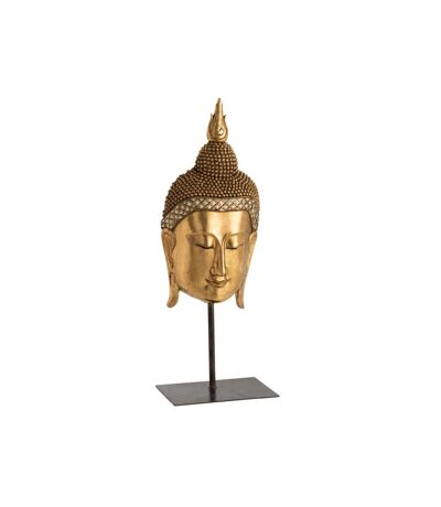 Paris Prix - Statuette Déco Sur Pied tête Bouddha 85cm Or