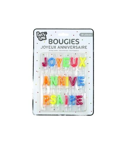Paris Prix - Bougie 18 Lettres anniversaire 4cm Multicolore