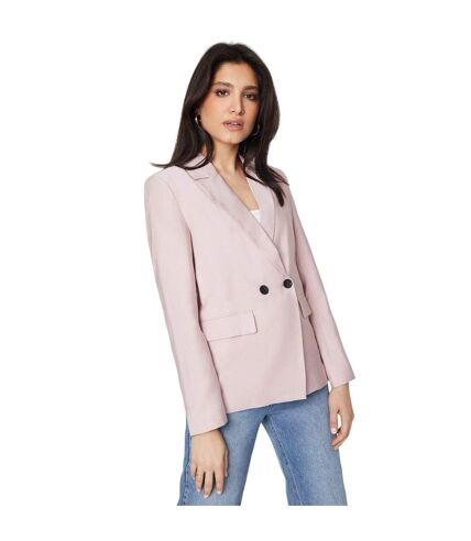 Womens/ladies double-breasted blazer blush Dorothy Perkins