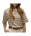 Polo marron/blanc femme vero moda awmaren 2/4-1