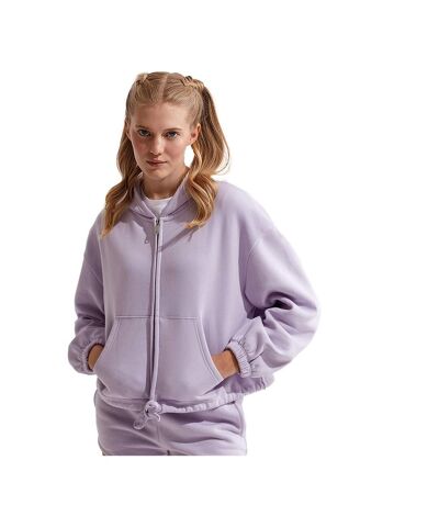 TriDri Womens/Ladies Recycled Cropped Oversized Full Zip Hoodie (Lilac)