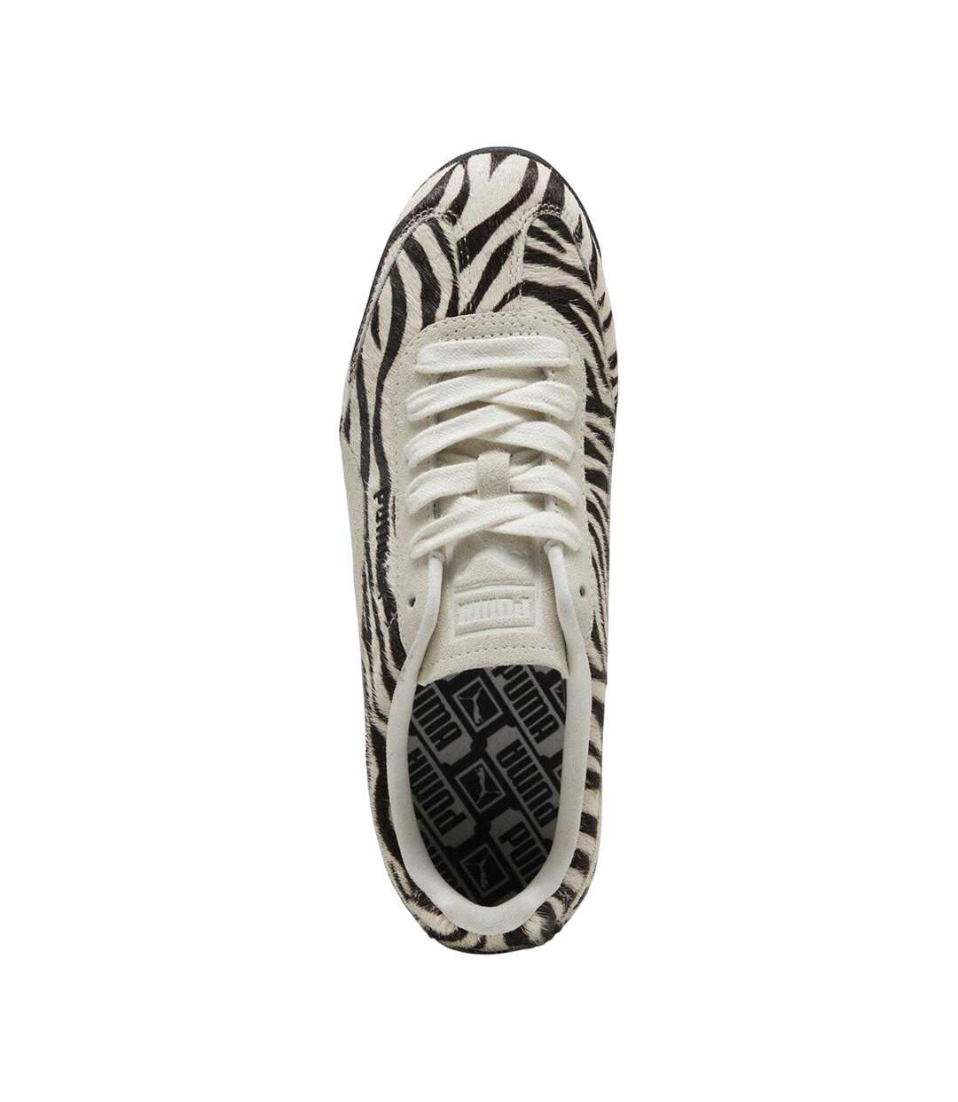 Womens/ladies Zebra Leather Low Trainers Black White Puma-3