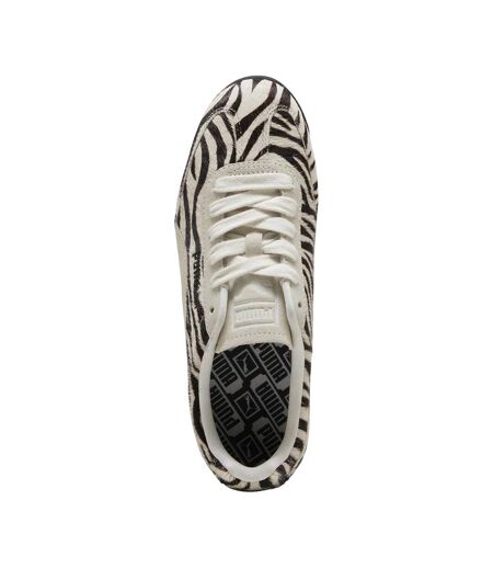 Womens/ladies Zebra Leather Low Trainers Black White Puma