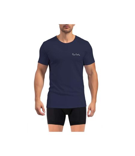 T-shirt homme en col rond avec broderie signature sur la poitrine Pierrecardin