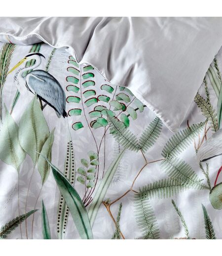 Aaliyah botanical duvet cover set white/green/grey Paoletti