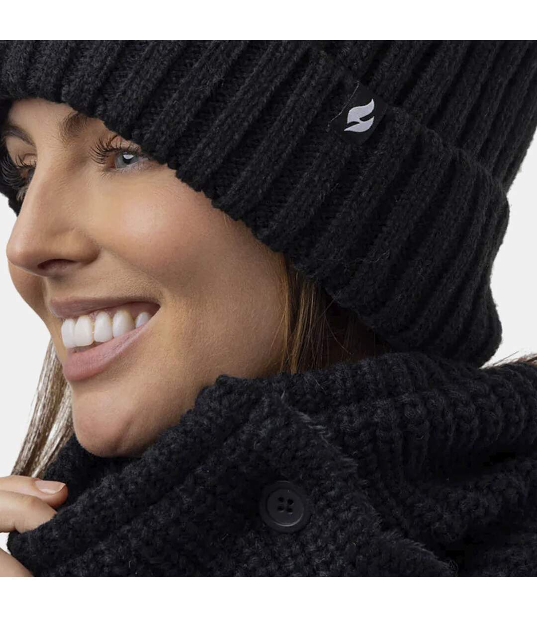 Cache Cou Snood Echarpe Femme Tricot avec Boutons-3