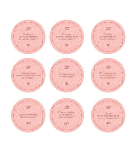 Jeu de 30 Questions EVJF 8cm Rose