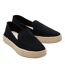 Womens/ladies Carolina Leather Espadrilles Black Toms-1