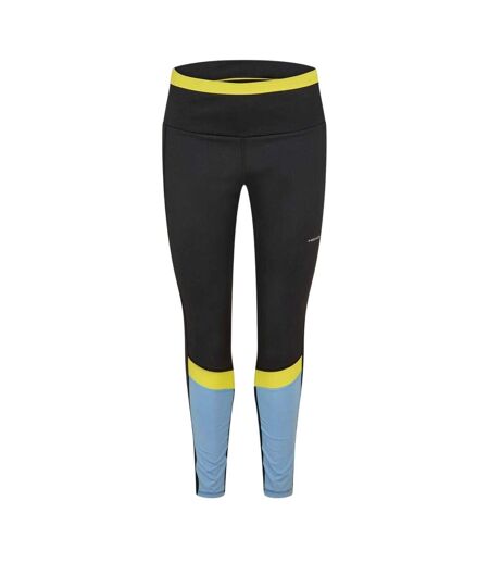 Womens/ladies Colour Block Pocket Mid Rise Leggings Blue Head