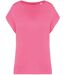 T-shirt loose à col V écoresponsable - Femme - PAT312 - rose candy-2