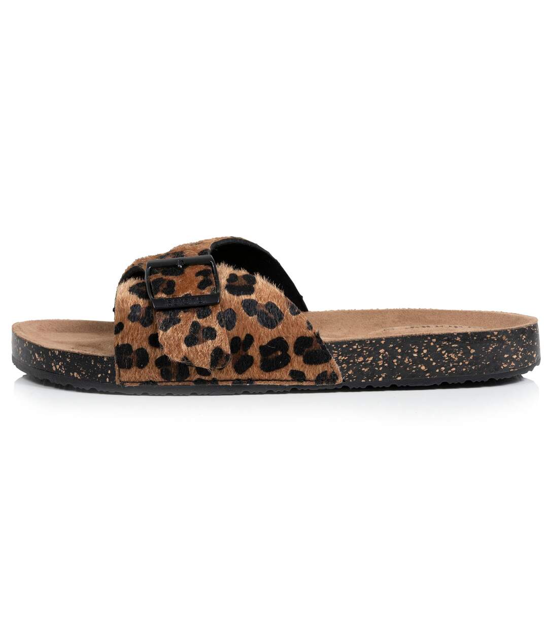 Isotoner Mules claquettes femme à simple bride léopard, semelle intérieur patch talon ultra confortables-4