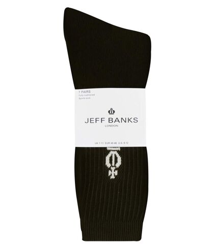 Jeff Banks - 7 Pk Mens Cotton Ribbed Sport Socks