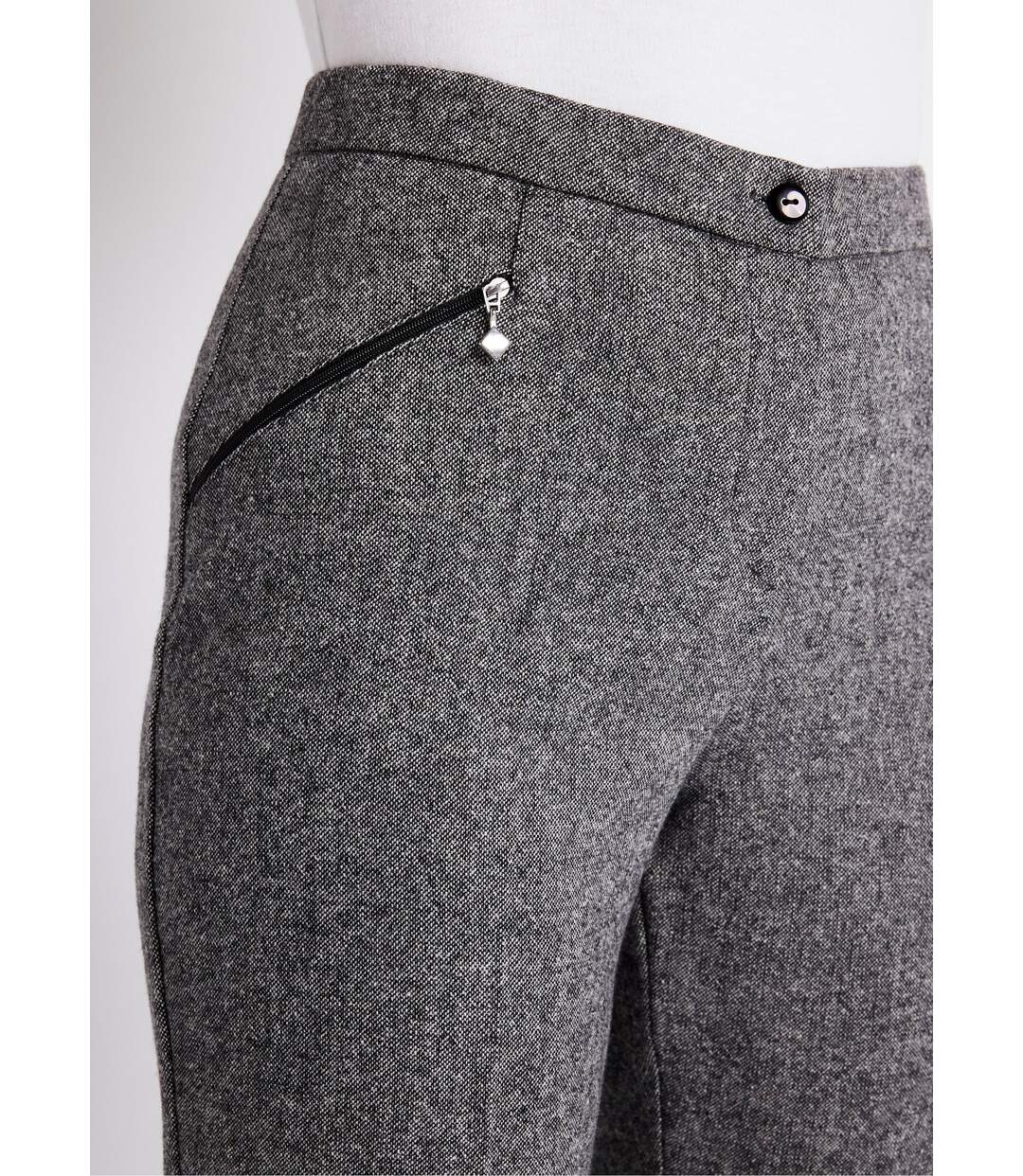 Pantalon droit chevrons ou chiné entrejambe 70 cm-5