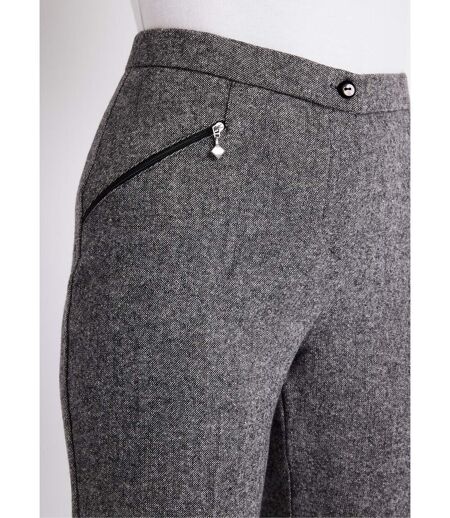 Pantalon droit chevrons ou chiné entrejambe 70 cm