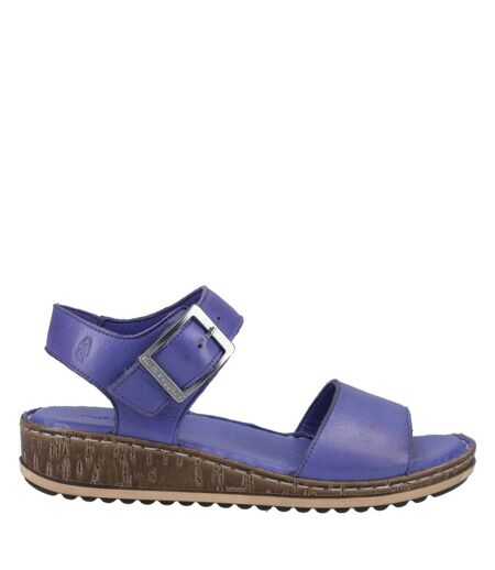 Womens/ladies Ellie Leather Sandals Indigo Hush Puppies