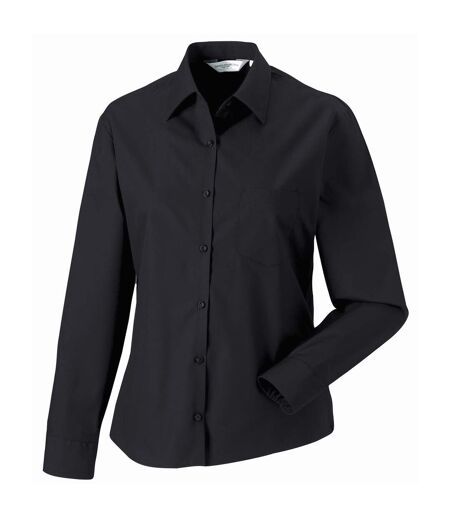 Chemisier À Manches Longues 100% Coton Femme Noir Jerzees