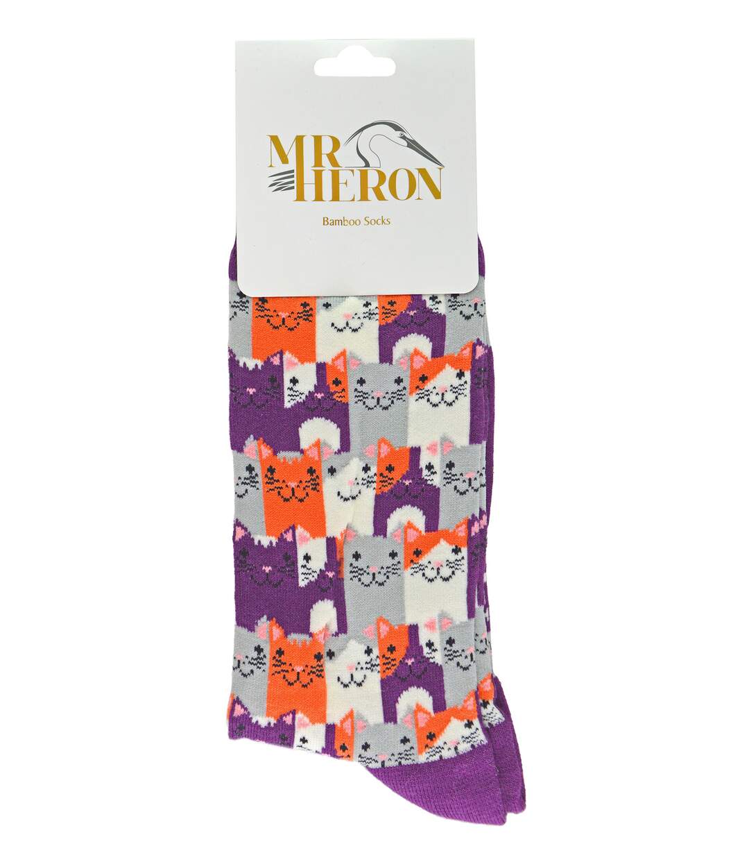 Mr Heron - Mens Novelty Cat Patterned Bamboo Socks-2