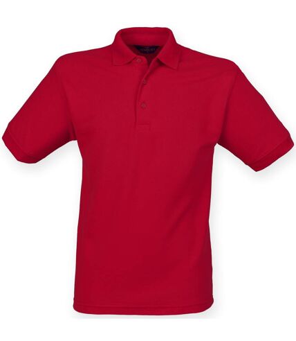 Henbury Mens Short Sleeved 65/35 Pique Polo Shirt (Vintage Red)