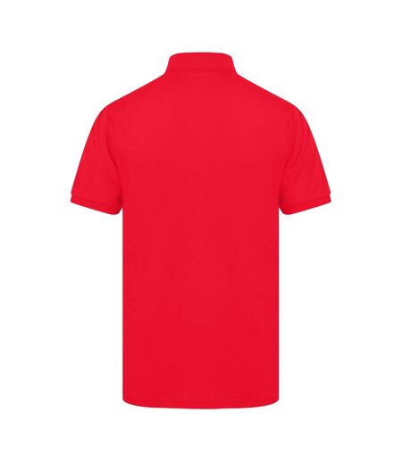 Henbury Mens Short Sleeved 65/35 Pique Polo Shirt (Red)