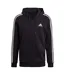 Mens 3 Stripes French Terry Relaxed Fit Casual Full Zip Hoodie Black Adidas-2