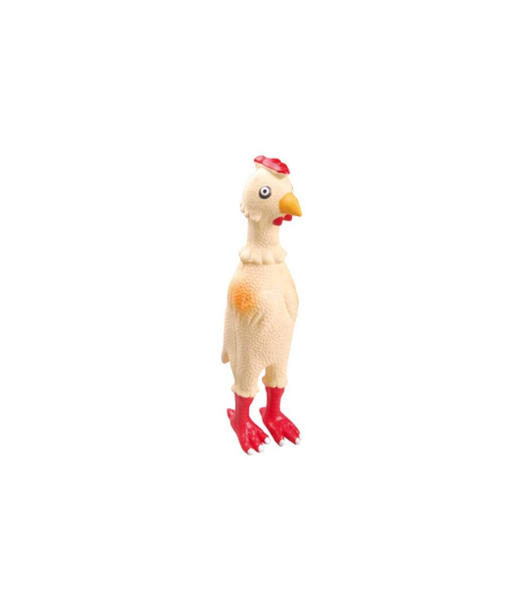 Jouet pour Chien Poulet 23cm Écru & Rouge-1