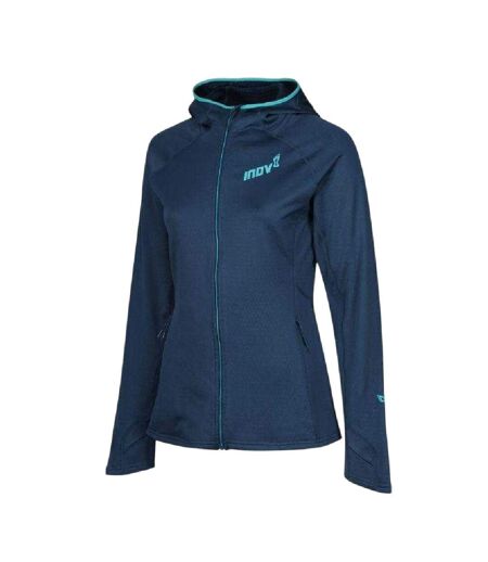 Veste À Capuche Course À Pied Femme Bleu Marine Foncé Inov-8
