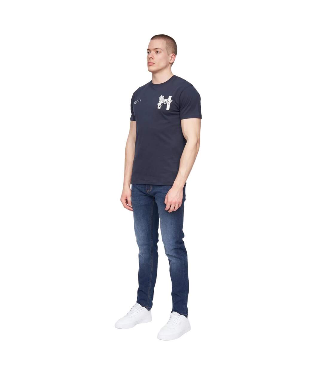 T-shirt kilhen homme bleu marine Henleys-3