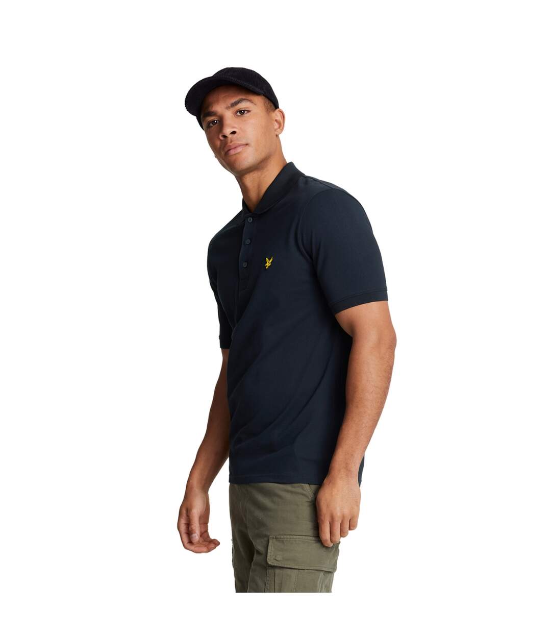 Polo uni pour hommes marine foncée Lyle & Scott-3