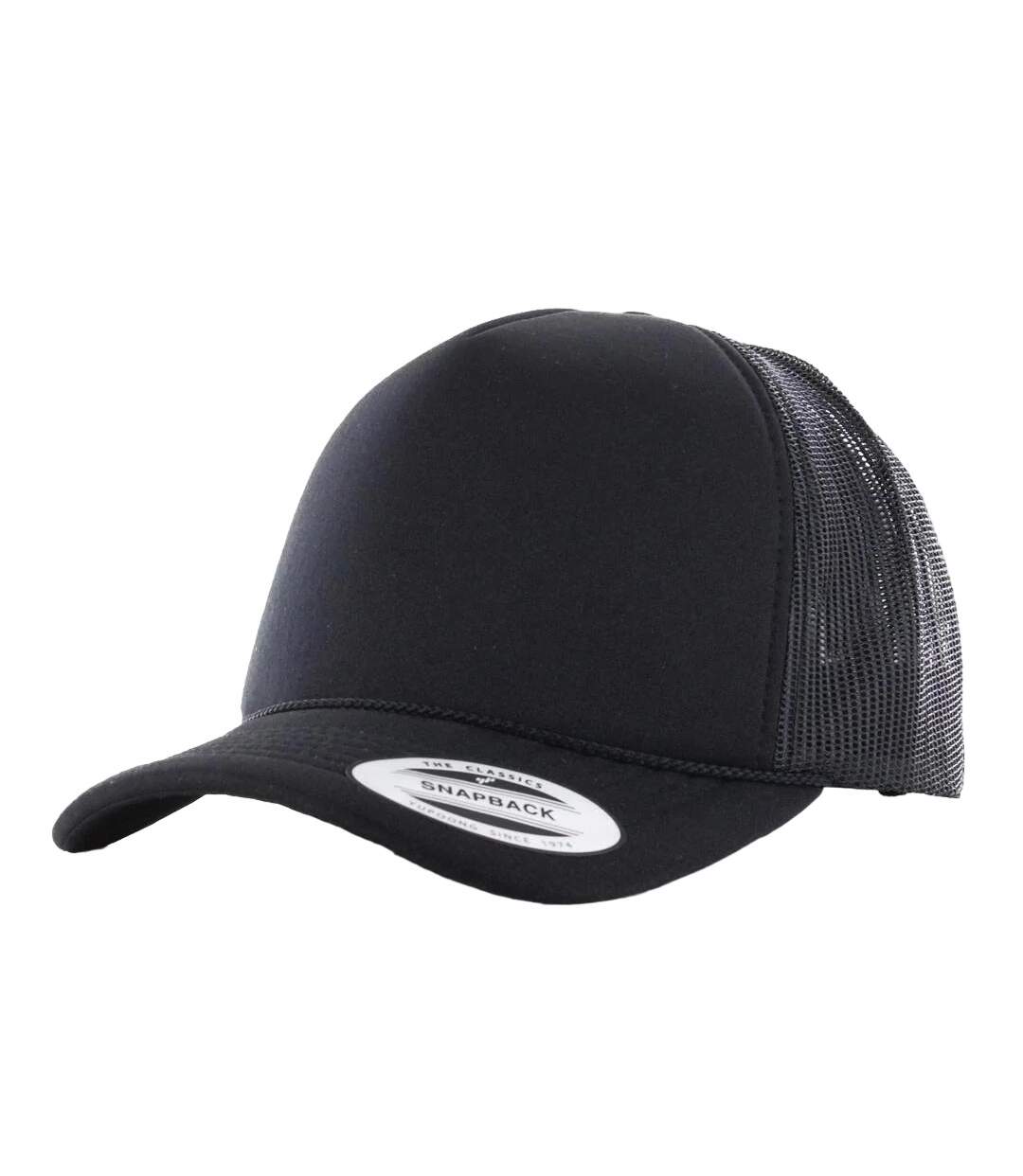 Casquette Trucker À Visière Incurvée En Mousse Noir Flexfit-1