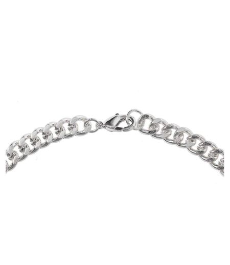 Metal Curb Chain Necklace One Size Silver Fabric