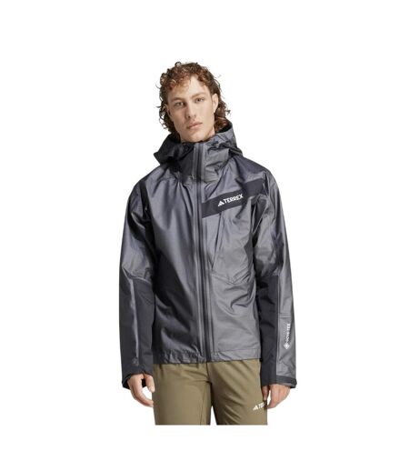 Veste À Capuche Motif/style Texturé Terrex Homme Carbone Adidas