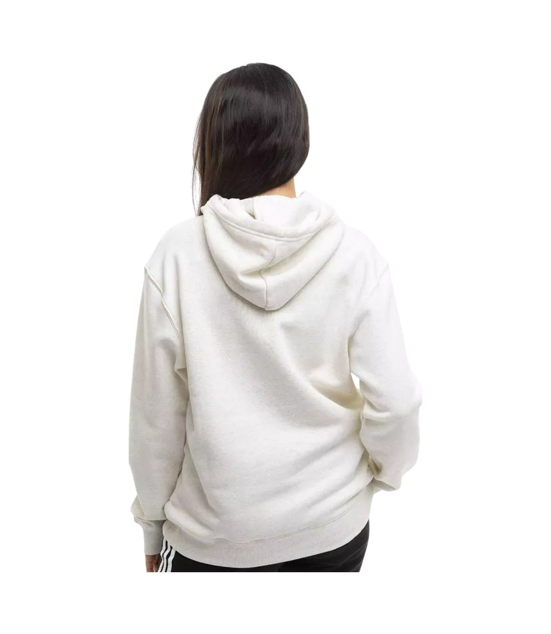 Womens/ladies Essentials Big Logo Fleece Hoodie Beige Adidas-2