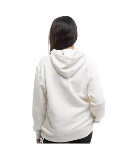 Womens/ladies Essentials Big Logo Fleece Hoodie Beige Adidas