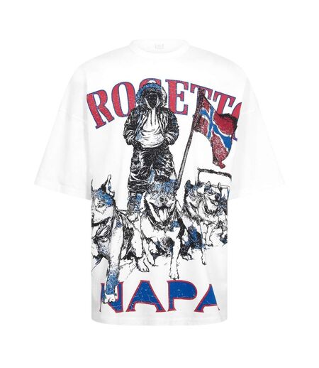 Unisex Adult Pdf Graphic Print T-shirt White Red Napapijri