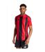 Maillot De Foot Style À Rayures Homme Rouge Noir Adidas-1
