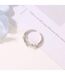 Silver Adjustable Delicate Dainty Zircon Leaf Ring