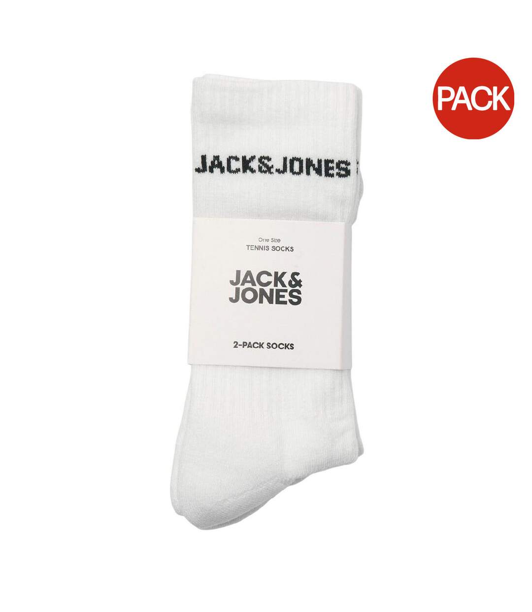 Lot De 2  Chaussettes Motif/style Logo Basic Homme Blanc Jack And Jones-1