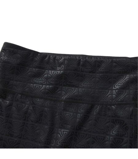 Womens/ladies Move Patterned High Rise Leggings Black Biba