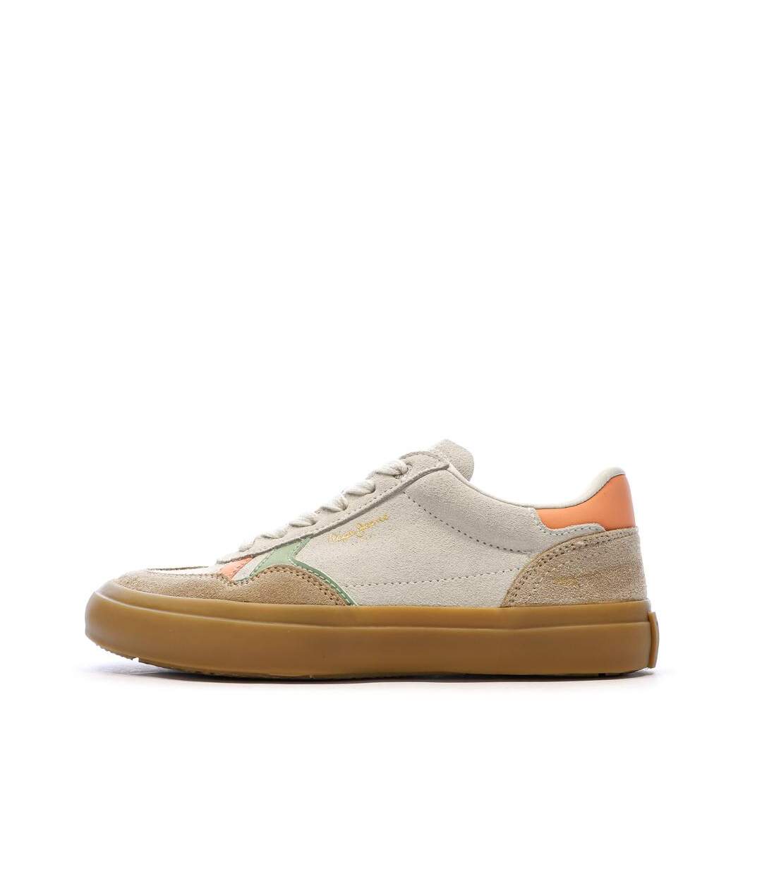 Baskets beige/rose femme pepe jeans travis-1