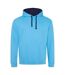 Sweat À Capuche Varsity Adulte Bleu Hawaïen Bleu Marine Oxford Awdis-1