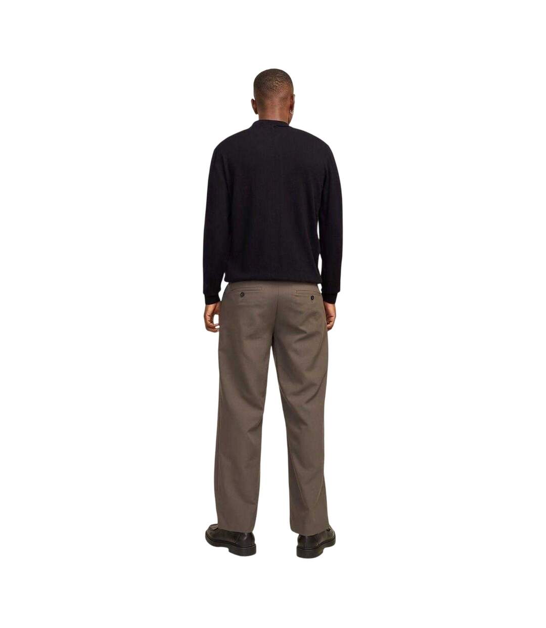Mens Emil Knitted Quarter Zip Polo Shirt Black Jack And Jones-3