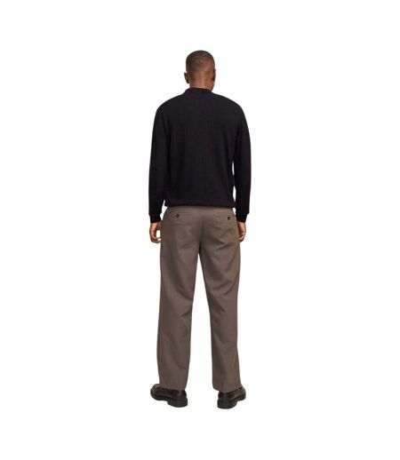 Mens Emil Knitted Quarter Zip Polo Shirt Black Jack And Jones