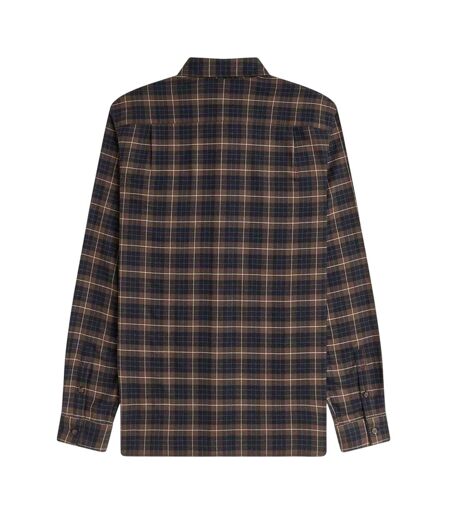 Mens Tartan Button-down Shirt Tobacco Fred Perry