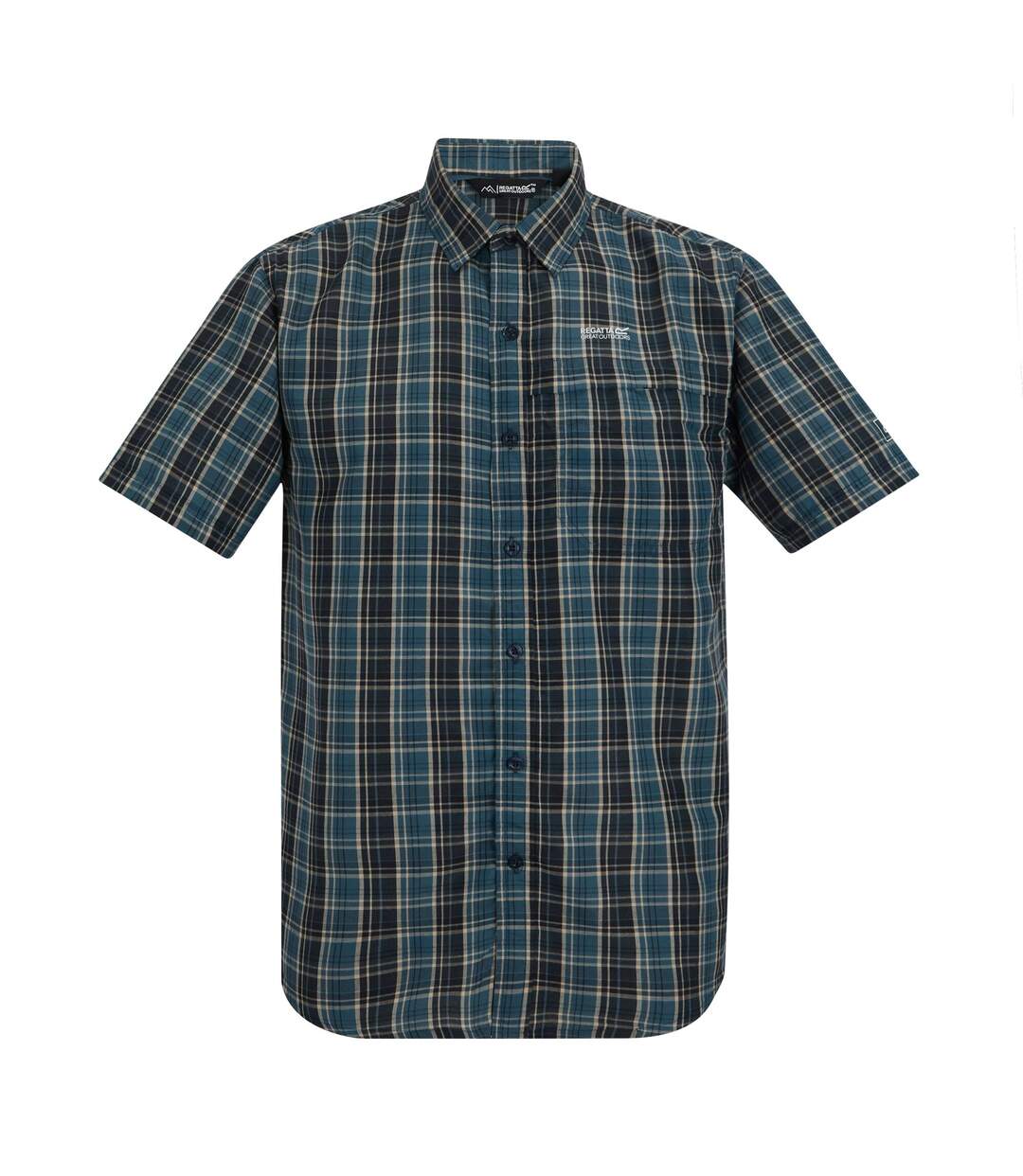 Chemise Manches Courtes Motif/style Triangle Mindano Homme Bleu Nuit Imprimé Regatta-2