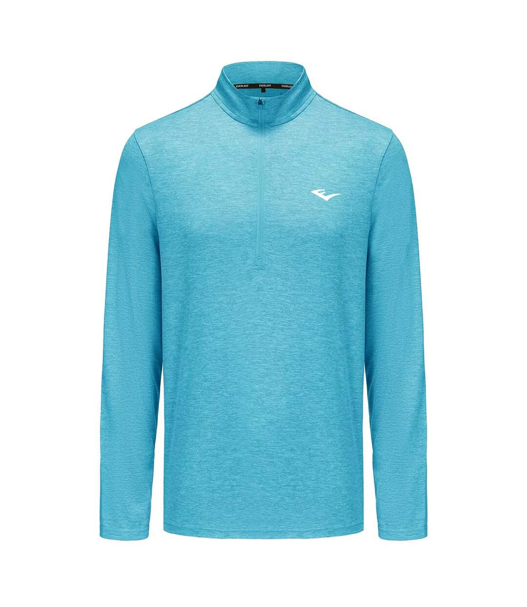 Mens Mock Neck Regular Long-sleeved Top Cyan White Everlast-1