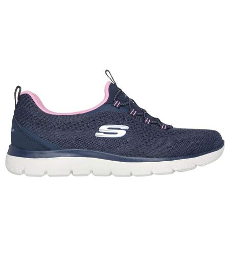 Womens/ladies summits new nature trainers navy/pink Skechers